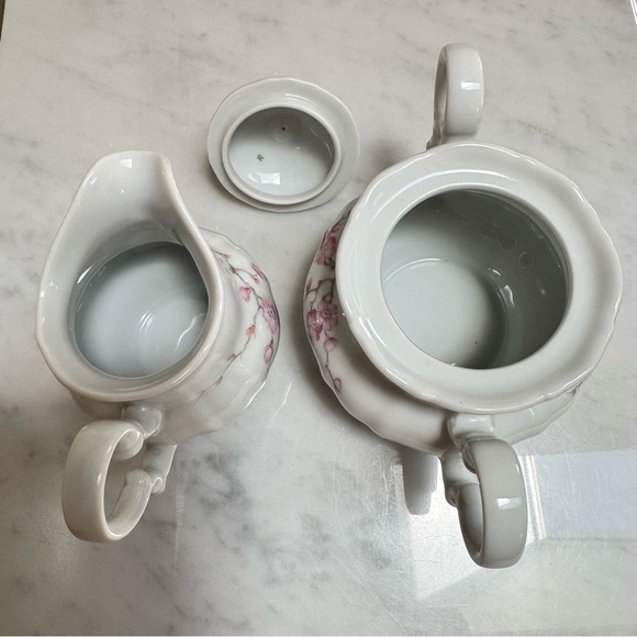 Vintage 1814 Hutschenreuther Germany Sylvia Lidded Sugar Bowl & Creamer Set - Picture 7 of 13